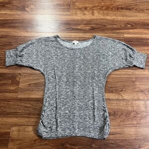 Fiona & Purple Womens Short Sleeve Shirt Gray Size Medium